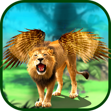 Летающий лев Симулятор: Злой дикий бой животных
